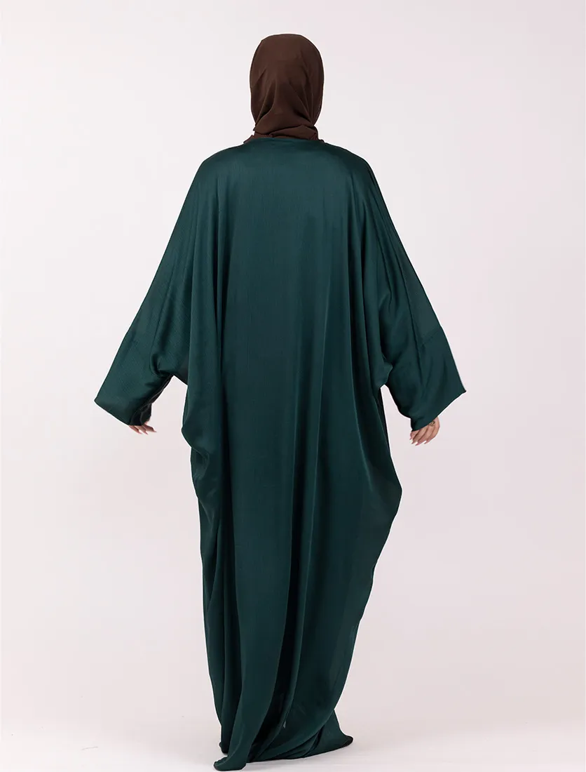 Green Chiffon Satin Batwing 